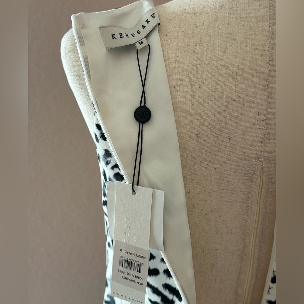 NWT Keepsake the label Borderline dress  fit and flare snow leopard print dress - Picture 3 of 14